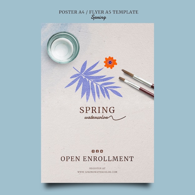 Free PSD open enrollment poster template