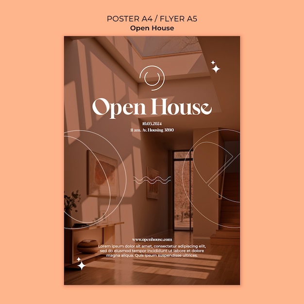 Free PSD open house poster template