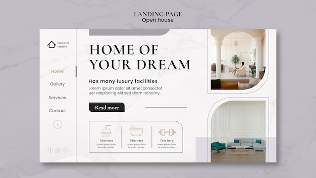 Free PSD open house template design