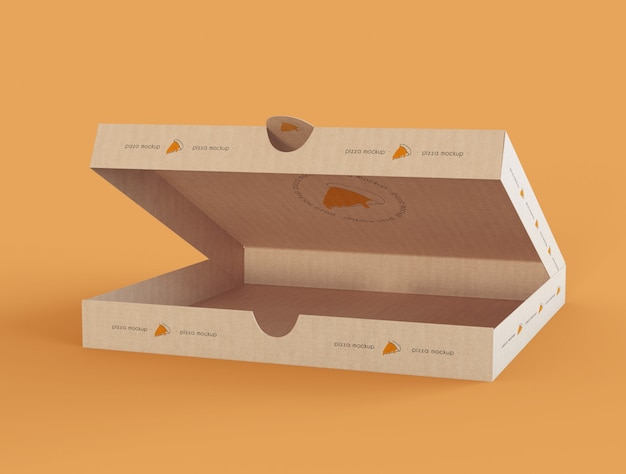 Free PSD open pizza box mockup