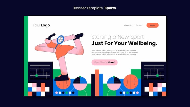 Open sports classes landing page template