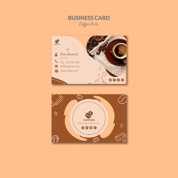 Opening shop coffee business card template