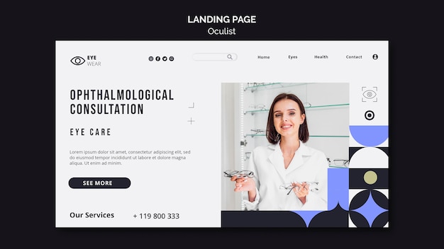 Free PSD ophthalmological consultation landing page