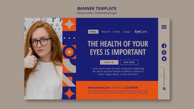 Free PSD ophthalmologist  template design