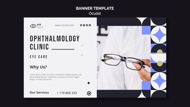 Free PSD ophthalmology clinic horizontal banner