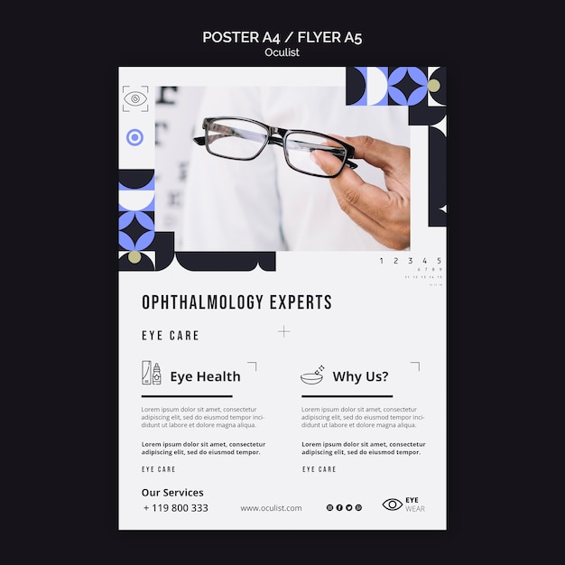 Free PSD ophthalmology experts flyer template