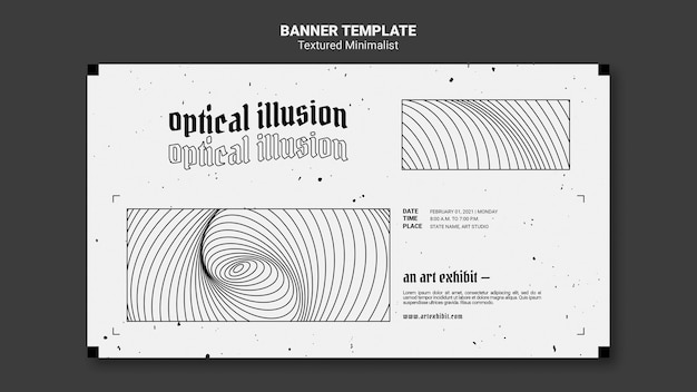 Free PSD optical illusion art exhibit banner template