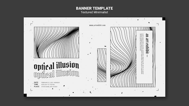 Free PSD optical illusion art exhibit banner template