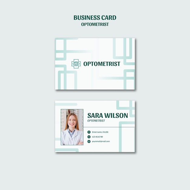 Free PSD optometrist career  business card