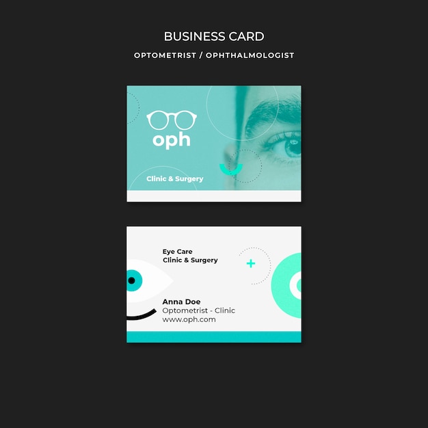 Free PSD optometrist career  business card