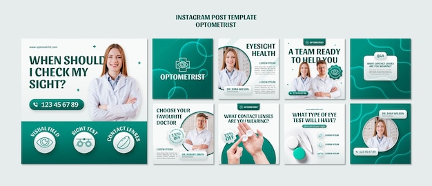 Free PSD optometrist career  instagram posts