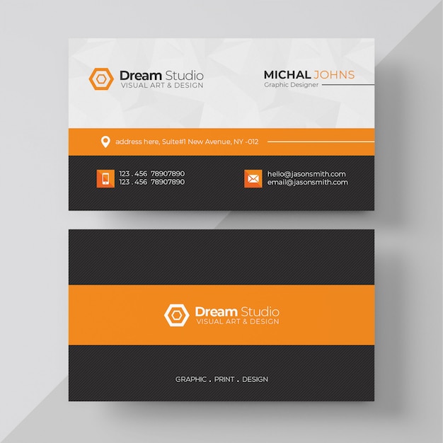 Orange elegant corporate card