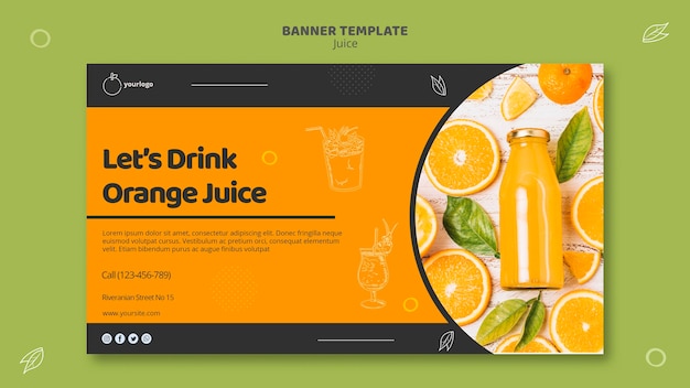 Free PSD orange juice banner template