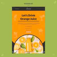 Free PSD orange juice poster template