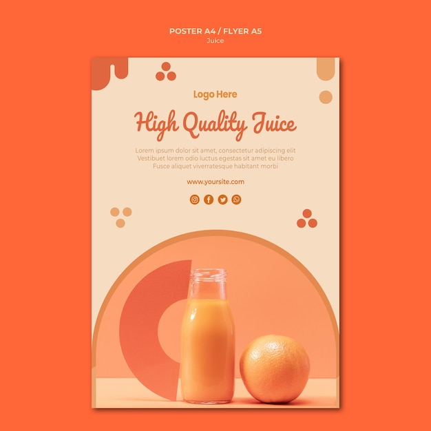 Free PSD orange juice poster template