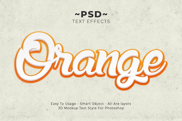 Free PSD orange text style effect