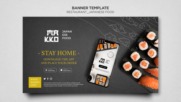 Order sushi from home banner web template