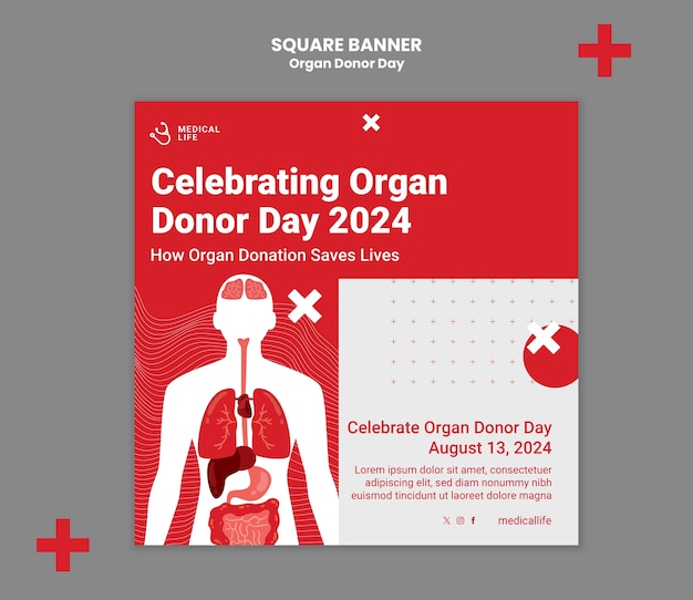 Free PSD organ donor day template design