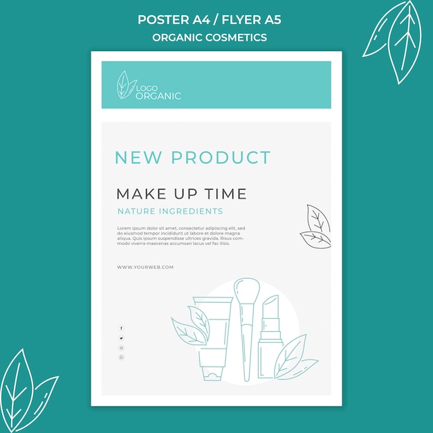 Organic cosmetics poster template