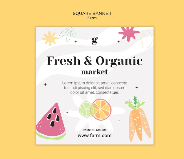 Free PSD organic farming product template