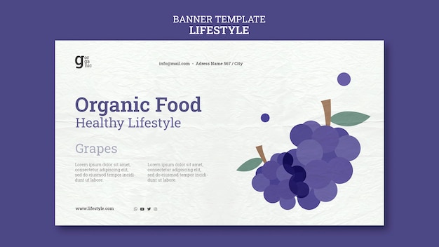 Free PSD organic food horizontal banner template