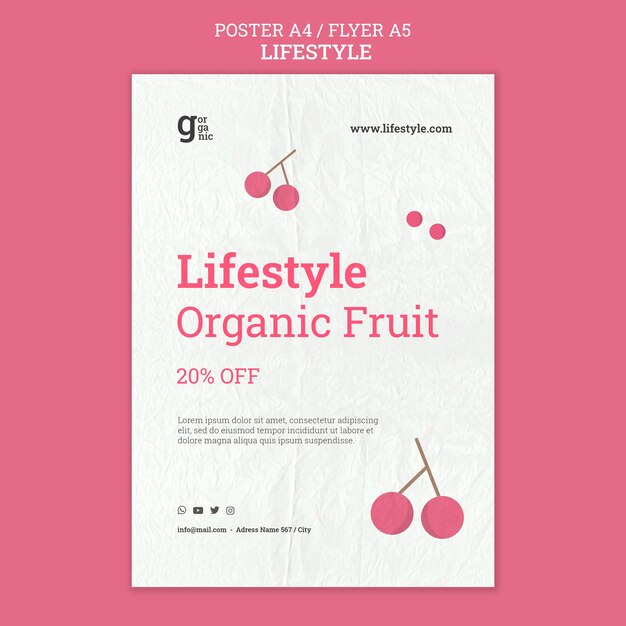 Free PSD organic food print template