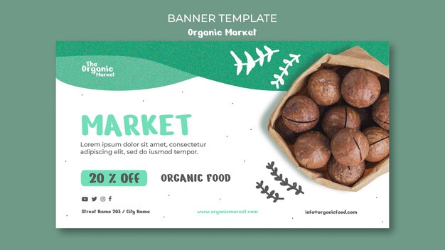 Organic food template banner