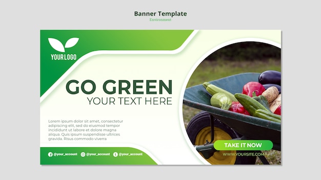 Organic go green banner template