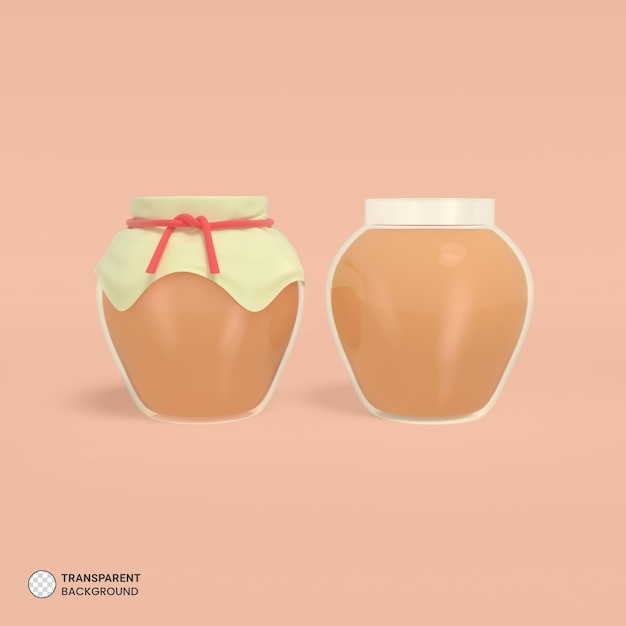 Organic Honey Glass Jar icon isolated 3d render illustration