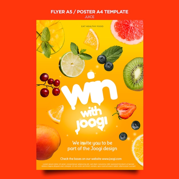 Organic juice poster template