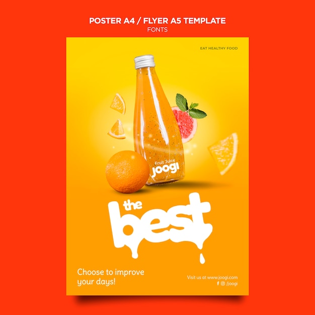 Free PSD organic juice poster template