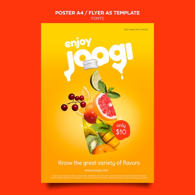 Organic juice poster template