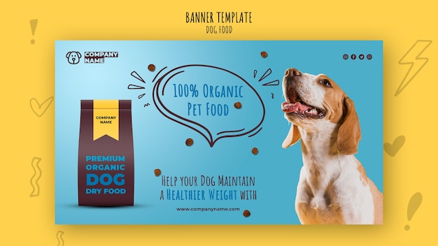 Free PSD organic pet food banner template