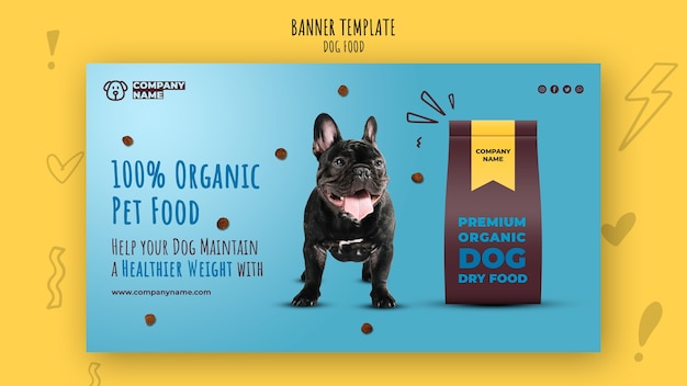 Free PSD organic pet food banner template