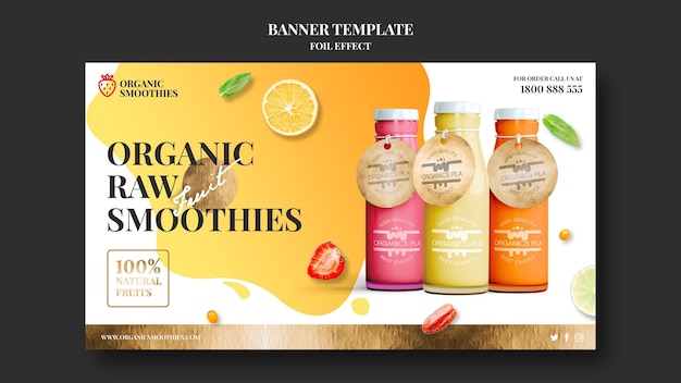 Organic smoothies banner template