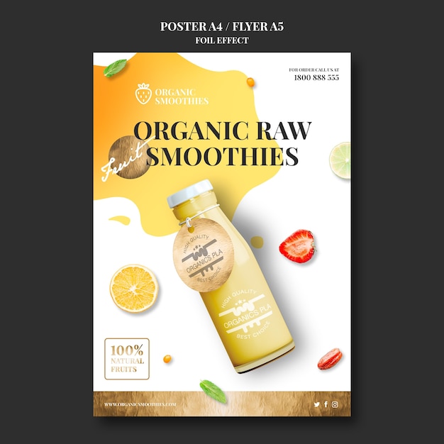 Organic smoothies flyer template