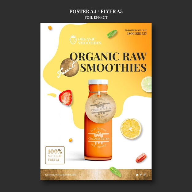 Organic smoothies poster template