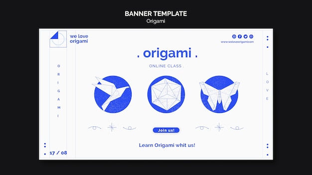 Free PSD origami banner template design