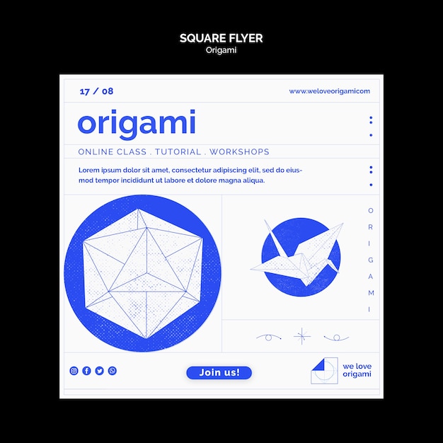 Free PSD origami flyer