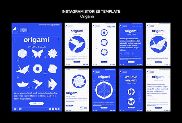 Free PSD origami instagram stories template