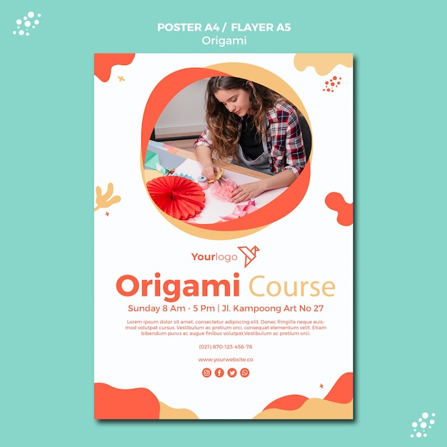 Origami poster template