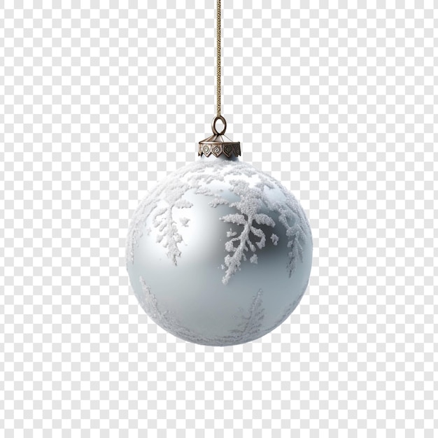 Free PSD ornament hanging in snow during christmas isolated on transparent background