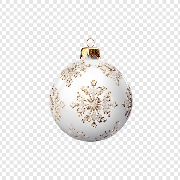 Free PSD ornament hanging in snow during christmas isolated on transparent background