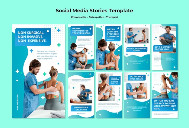 Osteopathy social media stories template