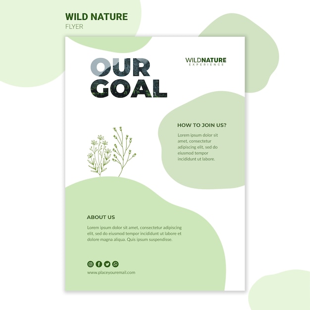 Free PSD our goal wild nature flyer template