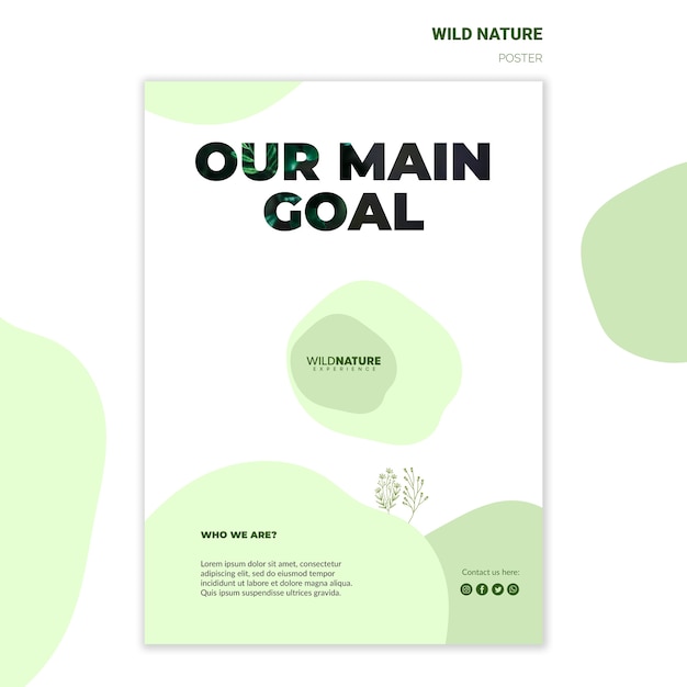 Free PSD our main goal wild nature poster template