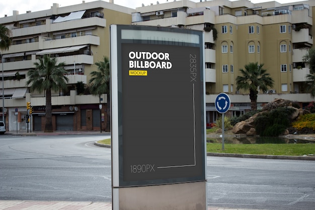 outdoor billboard in city