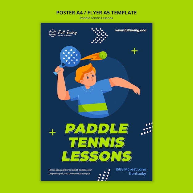 Free PSD paddle lessons poster/flyer template