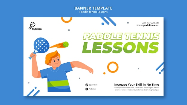 Paddle tennis lessons banner template