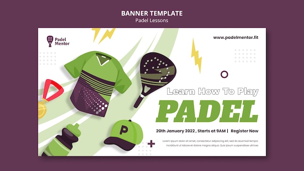 Padel lessons banner template